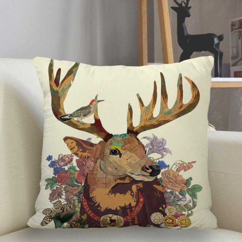 Bedroom Living Room Home Decor Cushion Cover Fantasy Fawn Art Pillowcase Square