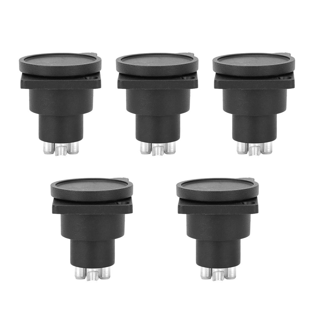 5Pcs 3pin XLR Waterproof Female Chassis Panel Plug Audio Socket for Power Microphone Connector