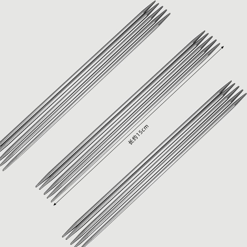 Agujas de tejer de acero inoxidable, Ganchos de ganchillo, Agujas de puño de 15 cm, Calcetines tejidos a mano, Herramientas especiales para tejer para hacer muñecas, Agujas cortas