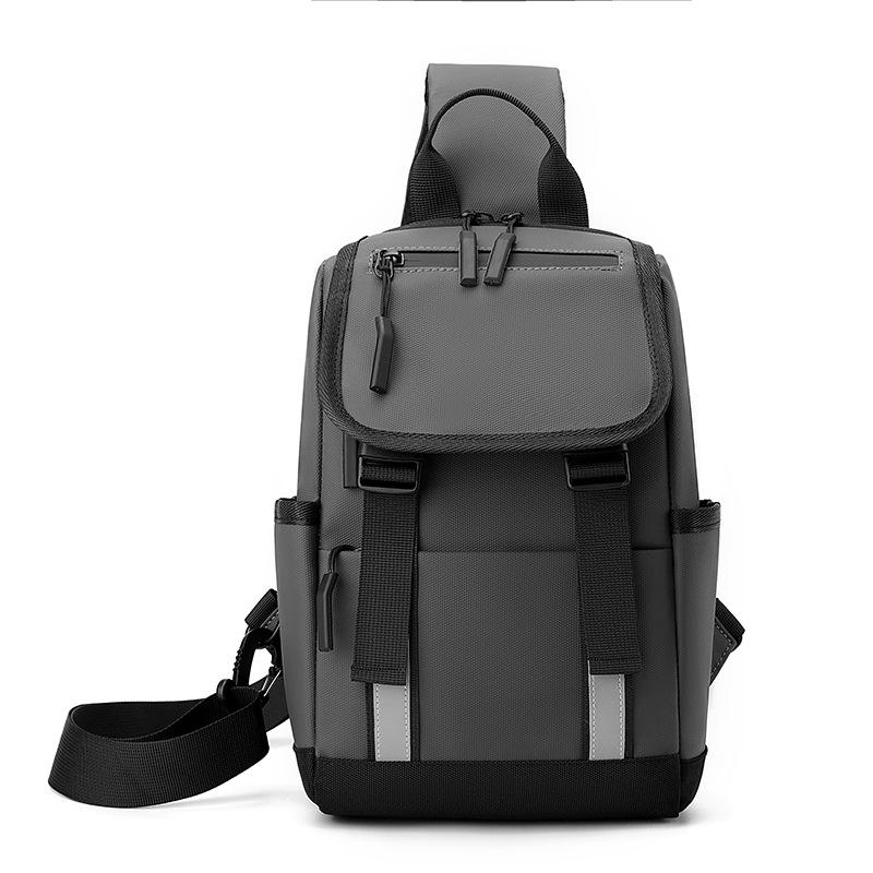 

Simple Outdoor Travel Crossbody Bag Business Commuter Shoulder Bag Large Capacity Trendy Breast Bag for Men and Women one size fits all серый