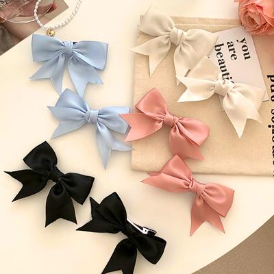 2PC Krásné doplňky Dvojitá přeslička Vlásenka s mašličkou Pokrývka hlavy Saténová princezna Girl Sweet