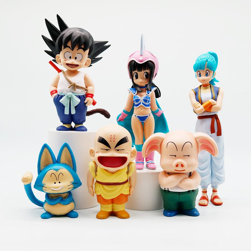 New Dragon Ball Son Goku Anime Figures Krillin Fuguire Childhood Cute Models Pvc Statue Desk Ornaments Collection Toys Gift