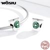WOSTU 925 Silver Flamingo Bee Charms Ariel Balloon Coffee Girls Beads Dangle Fit DIY Original Bracelet Pendants Jewelry