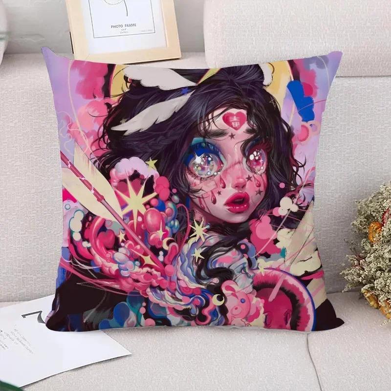 E-eunpyon Art Decorative Cushions for Sofa Cushion Covers Body Pillow Cover Pillowcases Car Decoration Pillowcase