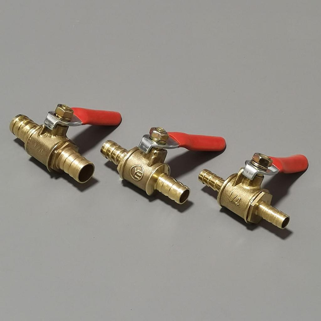 5pcs Brass Barb Valves Ball Valves Shut-off Valvs Safe & Reliable Valves Convenient Option for Household Pipelines