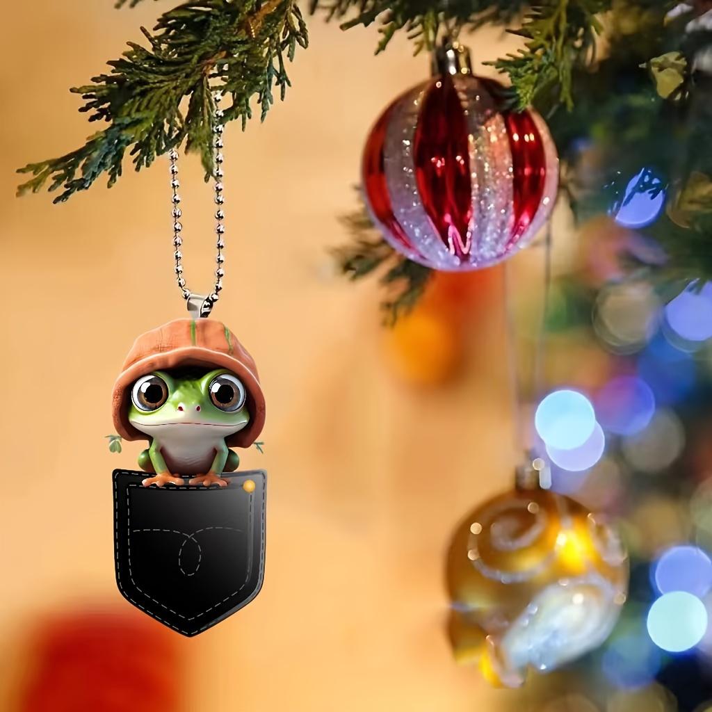 2D Acrylic Cute Frog In The Pocket, Car Rearview Mirror Decorative Pendant, Bag Keychain Cool Pendant, Small Gift