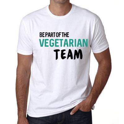 Tricou vintage pentru bărbați Tricou grafic Fiți parte din echipa Vegetarian White