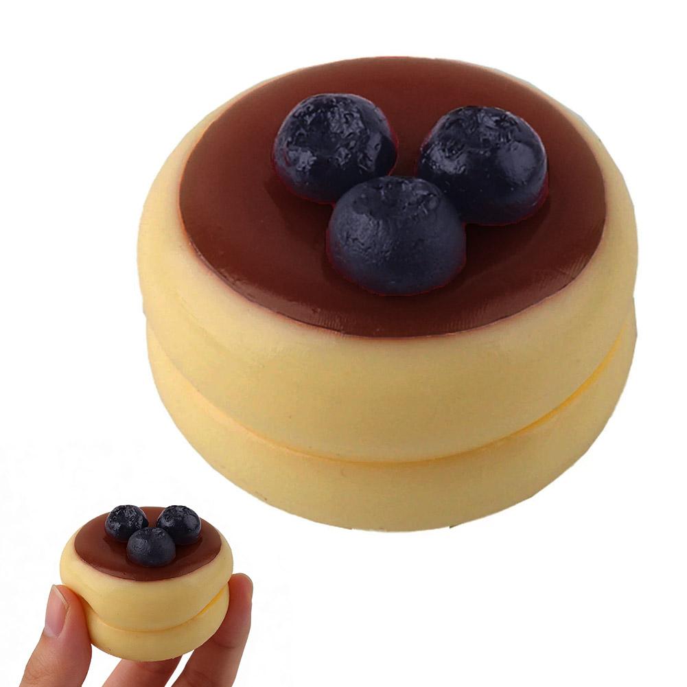 Kawaii Cheese Bread Squishy Toy Blueberry Strawberry Slow Rising Squeeze Fidget Toys Stress Relief For Kids Adults Sensory Gift