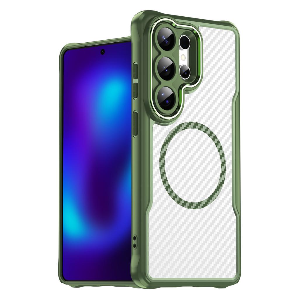 Samsung Galaxy S26 Ultra Case, Magnetic Carbon Fiber Transparent Phone Case Cover for Samsung Galaxy S26 Ultra