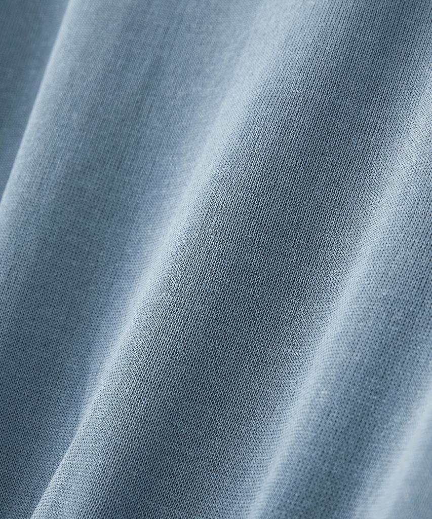 BLOND9 Cool Essential Round Neck Short Sleeve Knit_Blue Gray