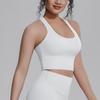Solid Color Racer Shape Back Tight Breathable Sports Bra Running Fitness Yoga Wear Vest Top For Women
