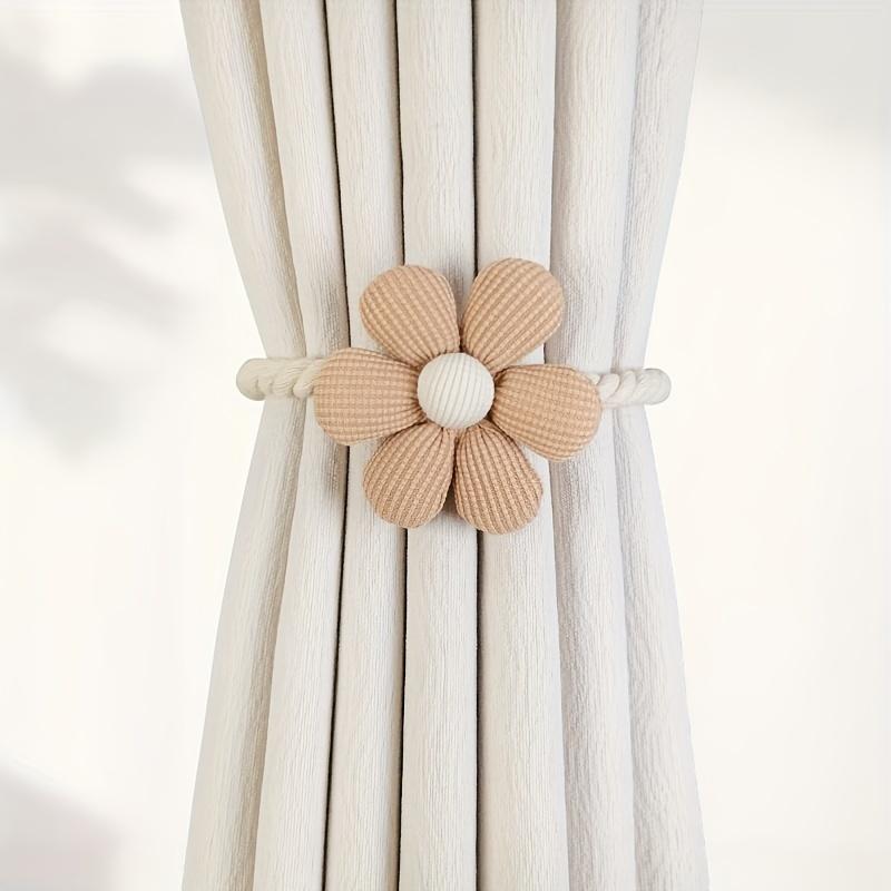 4/10 Pezzi Fascette per Tende Girasole Fermacappelli per Tende Margherita Tre Fiori Fiori Carini Fascette Decorative per Camera da Letto Tende