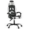 Gaming Chair Black and White Artificial Leather