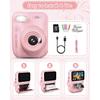 Kids Instant Print Camera, 3.0-inch HD Screen 32MP Photo Instant Digital Camera Christmas Birthday Gifts Toys for Children Girls Boys Age 3-12 - Pink
