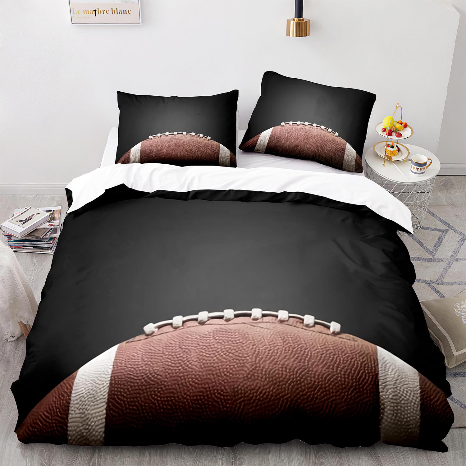 

Comforter American Football King Queen Rugby Player Pattern Bedding Set For Kids Teens Adults Ball Sport Polyester Comforter (quilt)-EU Single(135*200cm)3pcs