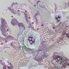 Mesh Bottom Floral Embroidered Patches Pearl Stamen 3D Flower Dress Stickers DIY Clothing Applique Lace Fabrics Applique