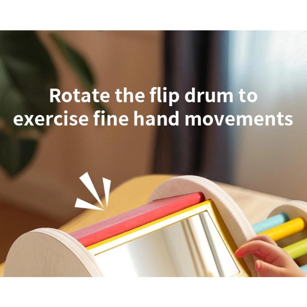 Montessori-Drehtrommel aus Holz für Babys – Frühförderung von 1- bis 3-Jährigen – Entwicklungsförderndes Weihnachtsgeschenk