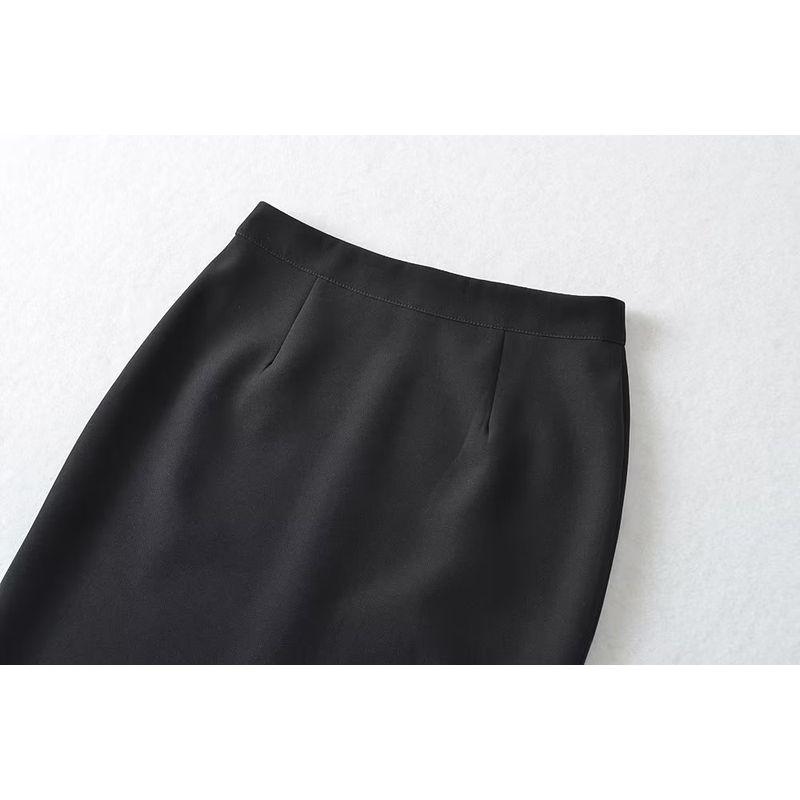 Fashion Style 2023 Summer New Arrival Women's Stylish Mid-Waisted Figure Flattering Easiest for Match Back Slit Mid Length Long Length Skirt