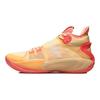Li Ning Sonic 9 Antiderrapante Resistente ao Desgaste Absorção de Choque Cano Médio Sapatos de Basquetebol Masculinos Sapatos de Basquetebol Laranja Claro ABAR011-3