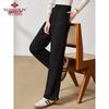 YUZHAOLIN Women's Fleece-Lined High-Waist Straight-Leg Casual Pants