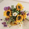 Artificial Flowers Bouquet Silk Floral Arrangements for Home Kitchen Office Table Centerpieces Wedding Party Sunflower