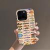 Cute Fish School Pattern Lychee Soft Phone Case For iPhone 17 16 15 14 13 12 11 Pro Max Air 15 16 Plus X XR XS Shockproof Cover