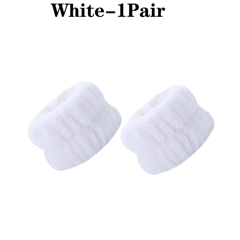 1/2Pairs Women Waterproof Face Wash Set Soft Wristband and Headband for Facial Cleaning Absorbent Microfiber Towel Wristband