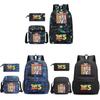 Toy Story Cartoon Print Oxford Canvas Backpack With Zipper Closure For Casual Travel Teens