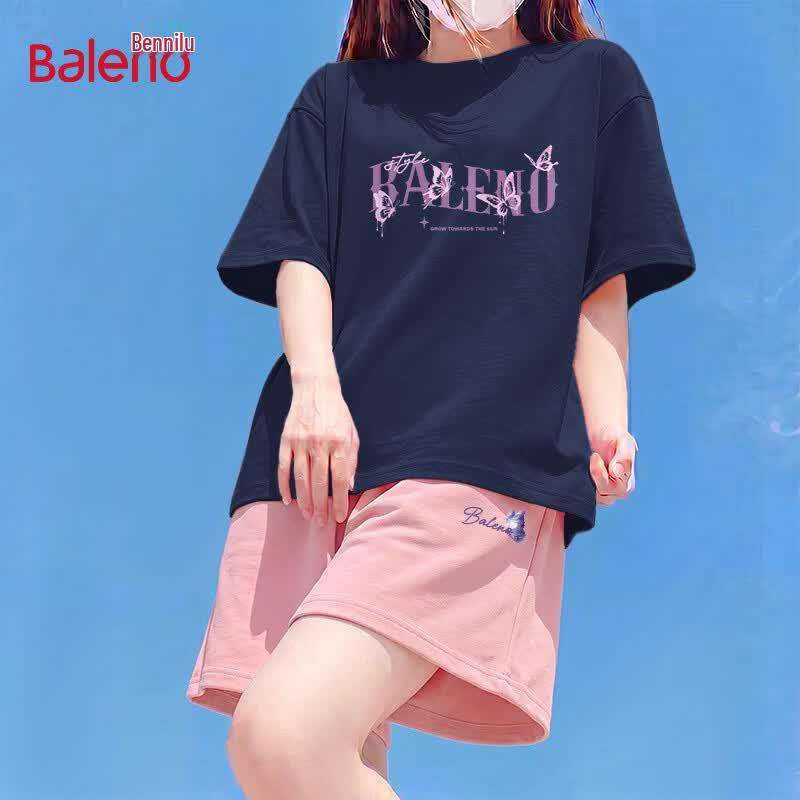 Baleno Women s Summer Butterfly Print Cotton Short Sleeve & Capris Set M