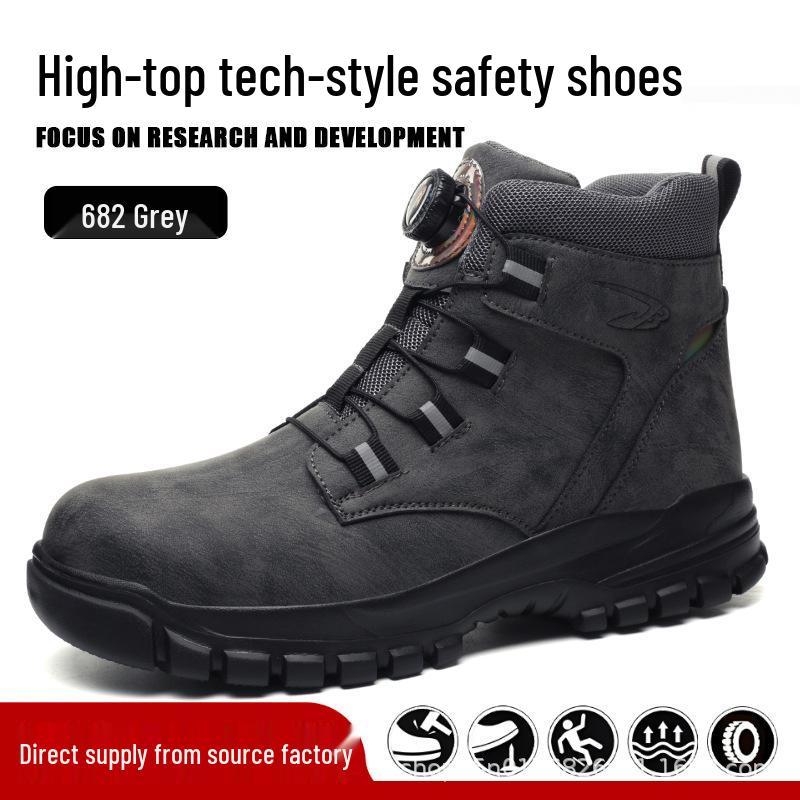 Steel Toe Anti-Smash Safety Shoes with Puncture-Resistant Technology, Lightweight & Comfortable Shock-Absorbing Work Shoes
