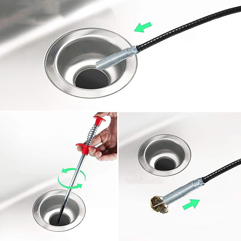 Hair Drain Clog Remover Tool - Sink Drain Cleaner Ideal For Toilet Shower Kitchen Bathroom Bathtub Clogged Drains