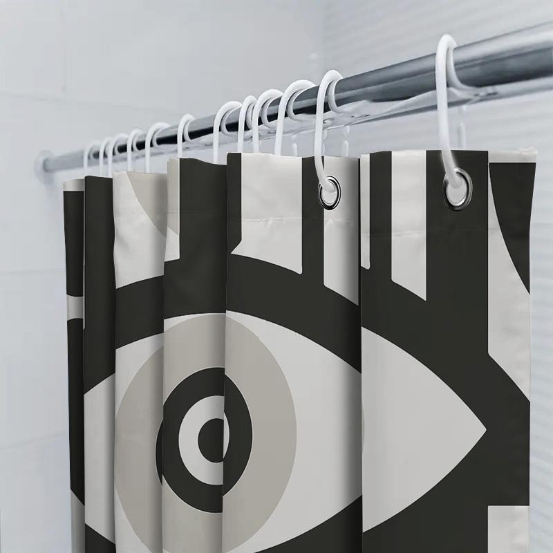 Unique Gothic Shower Curtain Black White Stripes Abstract Art Washroom Decor Modern Bathroom Accessories Home Textile