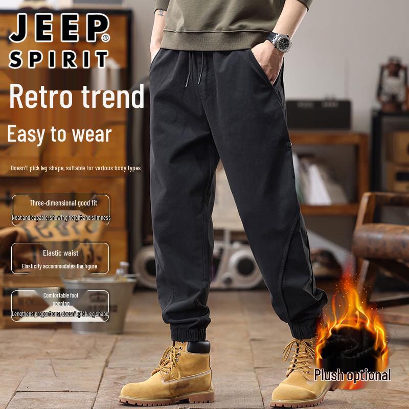 JEEP SPIRIT Men s American Retro Jogger Workwear Pants 4XL