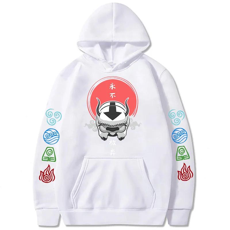 90s Casual Sweatshirts Avatar The Last Airbender Y2k Mens Hoodies Streetwear Hip Hop Harajuku Pullovers Fashion Mange Clothes