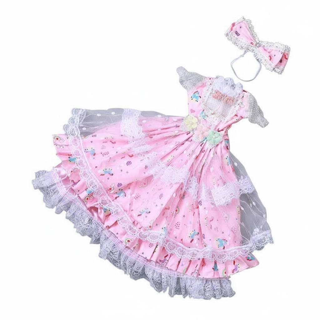 Women Lolita Dress Court Gown BJD Doll Outfit for 1 3 Scale Dolls 60cm Display
