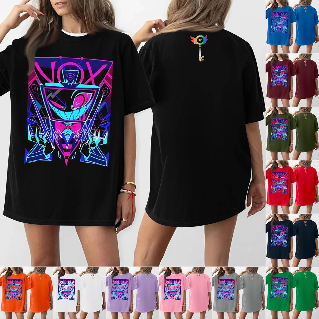 Women's Round Neck Printed Short-sleeved T-shirt Top