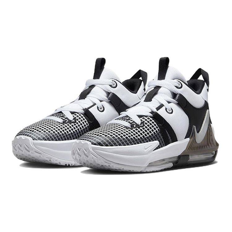 Nike LeBron Witness 7 GS Weiß Schwarz Kinder Sneaker Metallic-Silber DQ8650-100