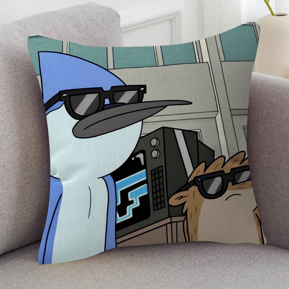 Anime Regular Show Cute Cartoon Twodimensional Pillowcase Bedroom Sofa Cushion Cover Nap Pillow Cover