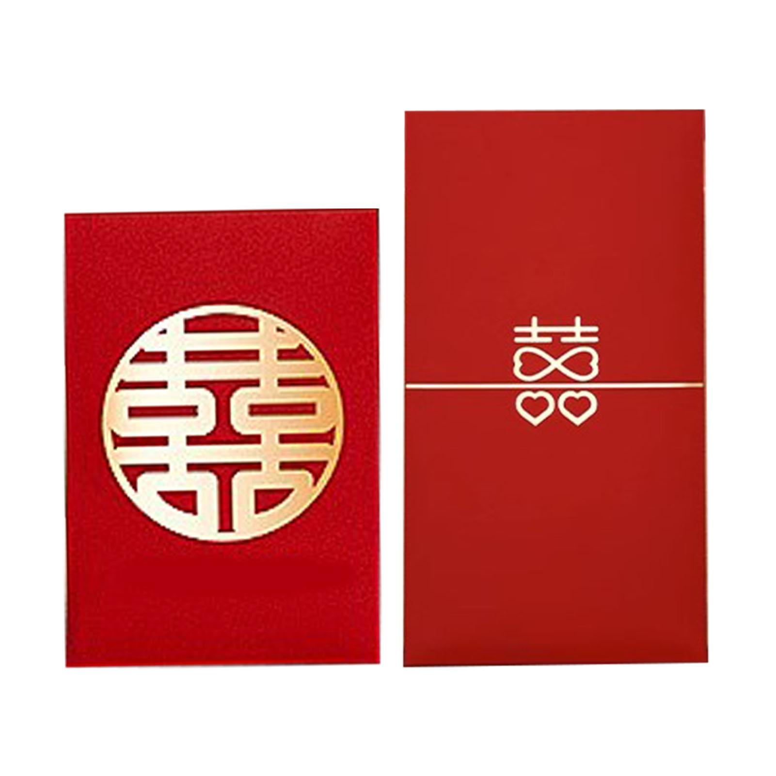 

6PCS Chinese Wedding Red Envelopes Creative Multipurpose Lucky Money Packet for New Year Type 1