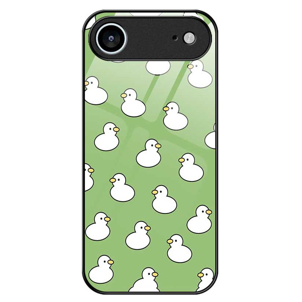 For iPhone 17 Air Case PC TPU Tempered Glass Pattern Printing Phone Back Cover
