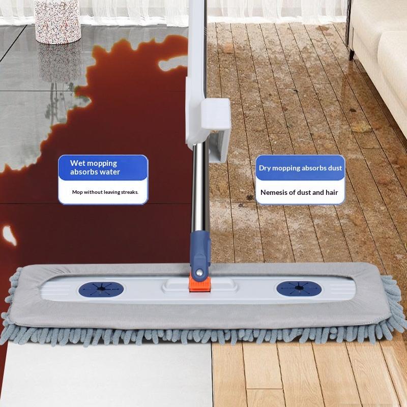 45cm Self-Wringing Mop Super Absorbent Microfiber Head Hands-Free Cleaning for Home Hardwood Tile Floors
