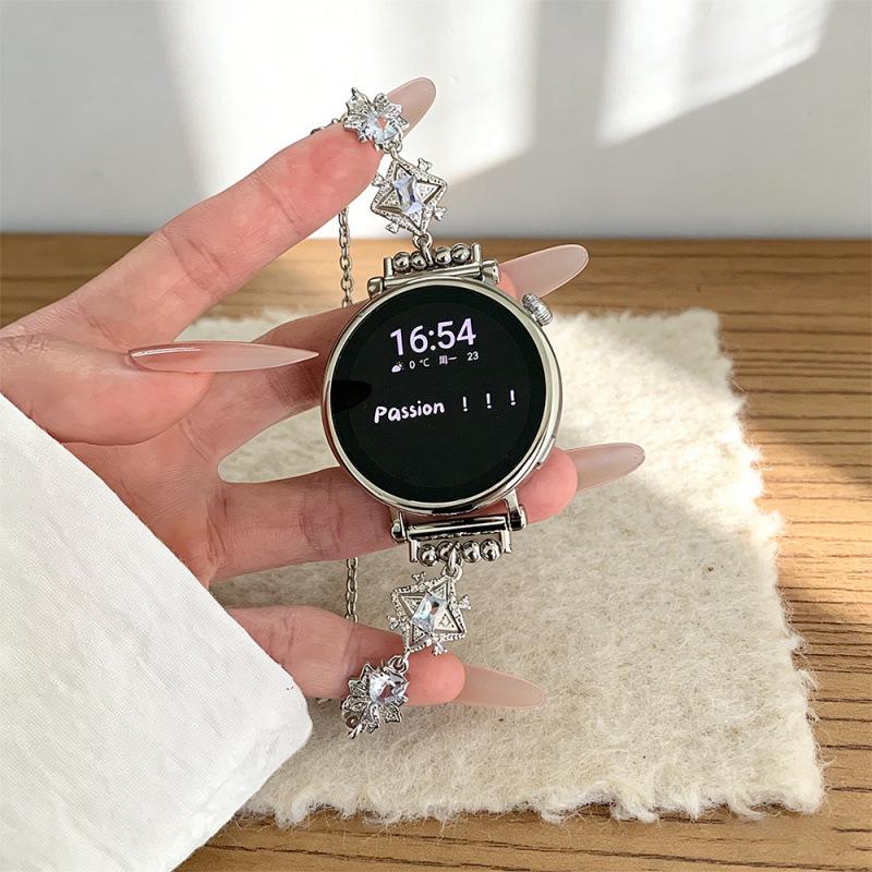 Zirconia Diamond Chain Strap for Apple 11th Gen iWatch, Huawei GT6, Xiaomi 9PRO