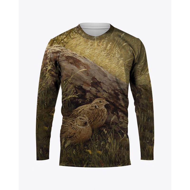 Camouflage Jagd Tiere T-Shirts Wachtel 3D Druck Männer Frau Langarm T-Shirt Übergroße Harajuku Pullover Tees Tops Kleidung