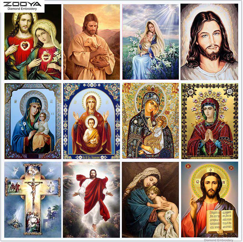 

ZOOYA DIY 5D Full Drill Алмазная картина Религия Искусство Вышивка Крестом Мозаика Домашний Декор Подарок