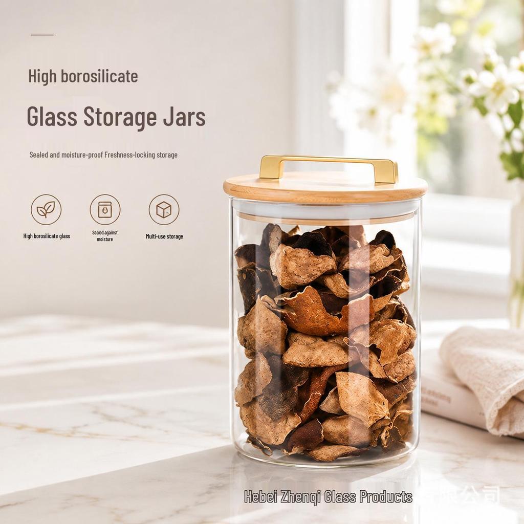 Moisture-Proof Glass Storage Jar for Grains, Cereal & Tea - Transparent, Sealed.