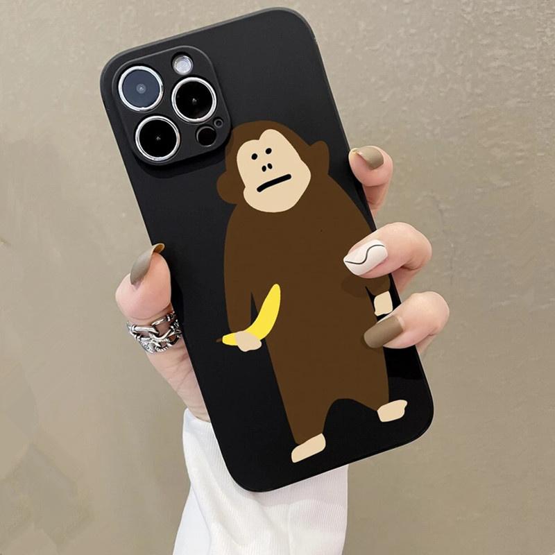 Funny Cartoon Monkey Print Phone Case For iPhone 11 Case iPhone 13 12 14 15 16 Pro Max 7 8 Plus SE XS X XR Shockproof Soft Cover
