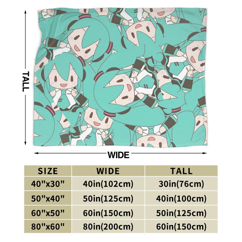 Hatsune Miku Anime Fashion Blankets Fleece Winter Multi-function Super Soft Throw Fashion Blanket for Home Bedroom Rug Piece