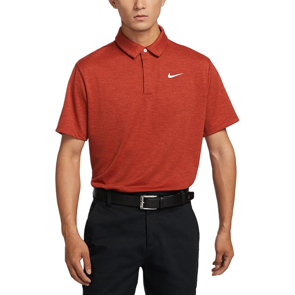 Nike Tour Dri-Fit Lightweight Comfortable Quick-Dry Golf Polo Shirt Men Tops Crimson Dark-Team-Red Light-Ivory FZ7476-671