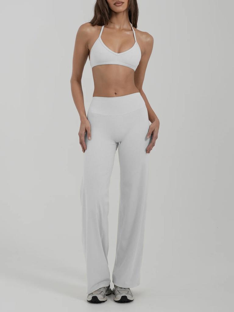 New Neck and Chest Gathering Underwear Yoga Suit Fitness Sports Trousers Pilates Quick-drying Two-piece Set