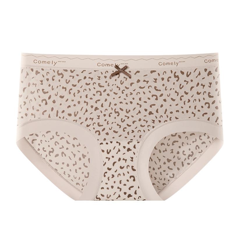 Slip Donna Estivi Stampa Leopardo Seta Ghiacciata Rete Traspirante Triangolo Esteso Antibatterico